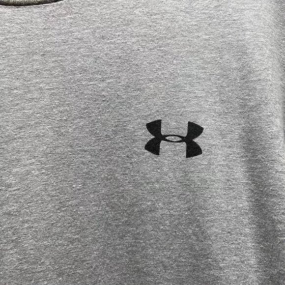 Under Armour Heat Gear Men's Medium Grey Loose Fit UA Logo Athletic Wear T-Shirt - Picture 4 of 12